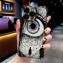 Funda de teléfono personalizada y genial con ojos aterradores, diseño elegante y creativo, protección contra golpes y caídas en las cuatro esquinas, duradera y resistente a las manchas, adecuada para todas las series de , compatible con  17/17 Pro/17 Pro Max/17 Air/ 16/16 Pro/16 Pro Max/16 Plus/ 15/15 Pro Max/15 Pro/15 Plus/ 14/14 Pro/14 Plus/14 Pro Max/ 13/13 Pro/13 Pro Max/12/12 Pro/12 Pro Max/11/11 Pro/11 Pro Max/XR/X/XS/XS Max, funda trasera suave y transparente anti-caída. - Transparente 1061 - Ver 2