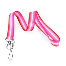1 件 LGBT 彩虹色简约手机挂绳，配有各种涤纶编织带，适用于身份证/相机/钥匙扣配件、学校用品、返校 - 均碼 - 查看 12