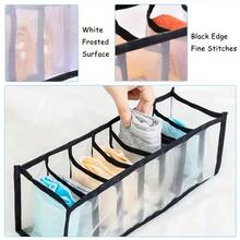 5pcs Mesh Lingerie Organizer Set, Foldable Wardrobe Storage Boxes, Multi-Size Nylon Drawer Dividers For Bras, Socks, And Ties, Hand Washable, With Bra Accessories