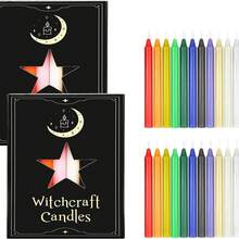 48 Pack Halloween Spell Candles - Unscented Colored Chime Candles (16cm/ 6.5")Taper For Witchcraft, Altar Decor,- Includes Holder For Magic Spells, Prayer & Meditation, Spiritual Decor, Mystical Decor, Paraffin Wax, Smooth Finish, Ritual Supplies, Witchcraft Supplies, Occult Enthusiasts - Nhiều màu - Xem 6