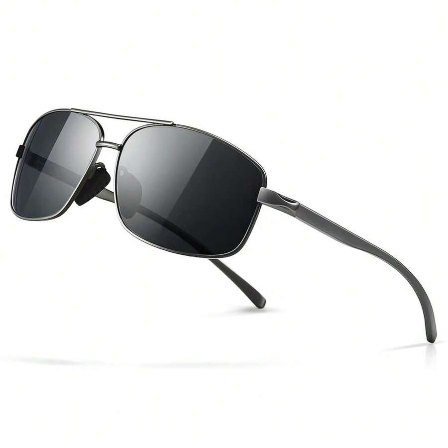 Ultralight Rectangular Polarized Sunglasses With UV400 Protection - màu đen - Xem 1