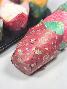 50/100/150pcs Christmas Paper Cake Cups - Christmas Themed Cupcake Liners, Ideal For Baking Holiday Treats, Christmas Party, Wedding Cupcake Liners, Muffin Molds, Baking Tools, Kitchen Supplies, Kitchen Accessories