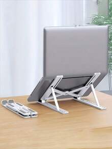 可调节和便携式笔记本电脑支架 - 可折叠，通用笔记本电脑平板电脑支架，符合人体工程学角度调节的散热设计，适用于所有电脑，耐用塑料结构，紧凑轻巧，散热支架，笔记本电脑支架，桌面折叠