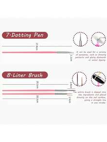 Nail Brush, Pink Nail Art Brush Set, Nail Liner Brush, Nail Dooting Pen For 3D Flower, Fine Nail Brush For French Tips, Nail Art Design Tools, 1PC/15PCS/20PCS Nail Brush, Flat Brush, Fan Brush, 15 Pcs Nail Art Painting Brushes With 5 Pcs Double-End Nail Dotting Tools, Nail Tech Supplies, French Nail Brush, Nail Art, Nail Supplies, Nail Accessories, Nail Tools, Nail Art Tools