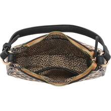 FashionPuzzle Small Crescent Shoulder Bag Underarm Purse - Le007 棕褐色/黑色 - 查看 6
