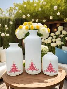 Vaso decorativo de Halloween e Natal, vaso de cerâmica simples para flores, decoração para festas de fim de ano