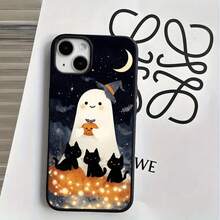 Fundas y carcasas protectoras con orificios grandes, diseño sonriente de Halloween. Compatibles con phone 16 Pro Max, 16, 15 Pro, 14, 14 Plus/14 Pro Max, 13, 13 Pro, 12 Pro y 11/11 Pro. Regalos para cumpleaños y festividades - Negro - Ver 6