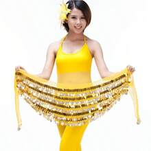 阿拉伯風情肚舞臀巾，亮銅色硬幣裝飾，五層銅鈴纏繞，適合表演與嘉年華活動 - 彩色 - 查看 7