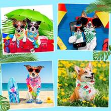 100 Pieces Dog Bandanas Bulk Summer Pet Bandanas Pack Triangle Scarf Bib Kerchief Set For Small Large Dog Costume Accessories Decoration 25.6 X 17.7 X 17.7Fruit - 水果 - 查看 4