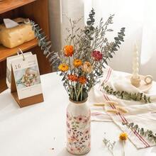 Dried Daisy Flower Bouquet With Eucalyptus Babies Breath Used For Home Farmhouse Decor Table Decor Real Dried Flowers For Vase Gift For Mother Friend. 16.5 Inches