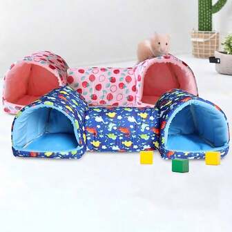 1pc Comfortable Pet Hideaway, Suitable For Playing And Sleeping - Small Animal Corner Tunnel Bed, Guinea Pig House, Easy To Assemble Ferret Hideaway, Fit For Guinea Pigs, Hamsters And Other Small Pets