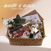 LDKGHE 4 Oz Crinkle Cut Paper Shred Filler Wrapping Baskets Filling Box Birthdays Thanksgiving Easter Weddings Valentines Mother's Day Anniversaries (White And Gold) - 淡粉色和金色 - 查看 9