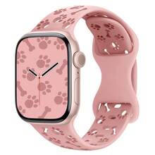 Hollow Silicone Band 41mm 40mm 44mm 45mm 42mm 38mm 49mm 46mm Cute Dog Paw Design, Soft Breathable Silicone Strap Compatible With Apple Watch Series 1-10, SE, Ultra