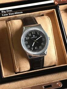 Pablo Raez 1 件男女复古手表原装迷人情侣腕表不锈钢夏季配饰银色奢华黑色柔软舒适超细纤维皮革时尚石英钟复古风格男女情侣手表带日期 50 米防水全新男女腕表运动休闲时尚馈赠朋友或家人父亲礼物适合日常生活/工作/派对装饰毕业婚礼礼物 - 黑色 - 查看 15