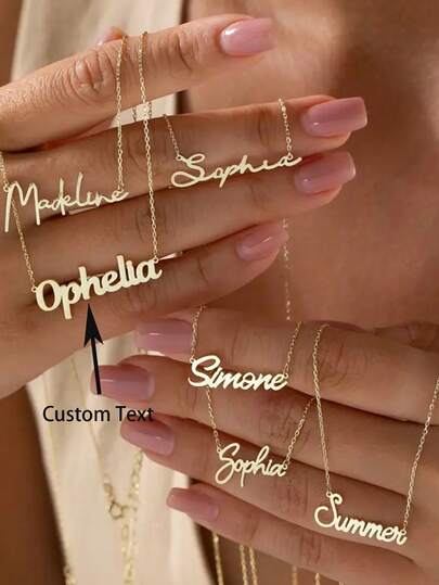 Customized Stainless Steel Name Necklace - Handmade Cursive/Regular Script Font, Mother's Day, Birthday, Christmas Gift, Durable Versatile Accessory, Suitable For All Occasions