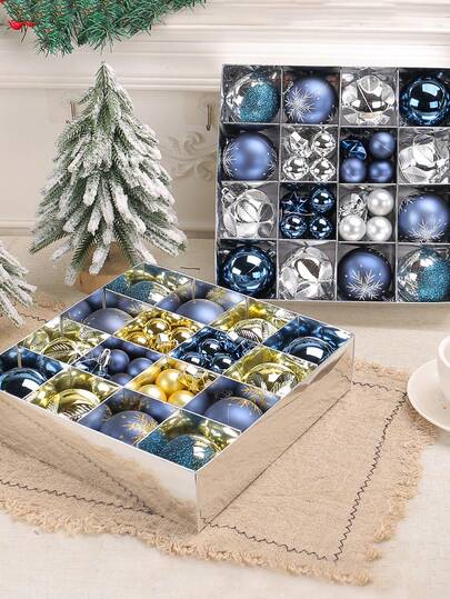 1set/44pcs, Christmas Special-Shaped Ball Pendants, Classic Home Decoration Items, Suitable For DIY Christmas Tree Craft Decoration, Theme Party Scene Arrangement, Holiday Christmas Balls, Gift Props Christmas Decorations Room Decor Winter