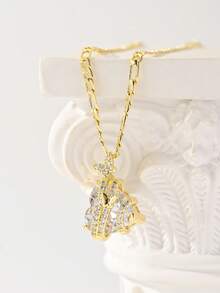 1 件红宝石心形蝴蝶吊坠项链套装，适合女士，多用途佩戴，非常适合夏季、海滩、复活节礼物 - 金黃色 - 查看 7