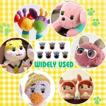 48 chiếc mắt an toàn 14mm bằng nhựa lấp lánh kèm lông mi và vòng đệm cho Amigurumi 7 màu mắt móc thủ công dùng để làm búp bê nhồi bông rối DIY - Nhiều màu - Xem 9
