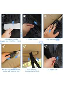 Dog Car Seat Cover For Back Seat Hard Bottom -Backseat Extender For Dogs - Pet Hammock For Car, Truck, SUV - Protector Bed With Mesh Window & Storage - 灰色 - 查看 6