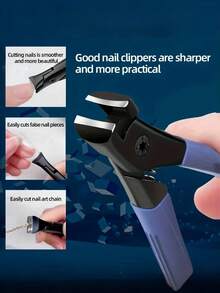 Profesjonalne obcinacze do paznokci u stóp ze stali nierdzewnej, obcinacze do paznokci, narzędzia do paznokci, bardzo duży otwór umożliwiający bezwysiłkowe i oszczędzające pracę przycinanie, niezwykle ostre, trwałe, wodoodporne i antykorozyjne, ergonomiczny, łatwy w uchwycie uchwyt z osłoną ochronną i pilnikiem do paznokci - idealne do grubych, twardych paznokci u stóp - do użytku w domu i w podróży