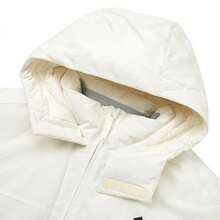 Adidas Men's Hooded Minimalist Line Decor Warm Outdoor Sports Down Jacket - Beige - View 5