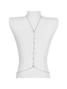 Fashionable Elegant Backless Chain, European And American Personalized Body Chain, Luxury Wedding Accessory, Zirconia Teardrop Chest Chain - Star - View 8