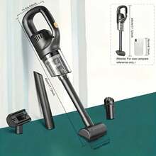SOKANY 便携式无线手持吸尘器，车载吸尘器。家用/车载两用，配备3个刷头。USB充电（内置1800mAh锂电池）。3110Kpa强劲吸力，可拆卸集尘杯。符合人体工学的手柄，小巧便携。适用于汽车/办公室/家庭/影院清洁。必备清洁工具。 - 黑色 - 查看 3