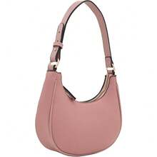 FashionPuzzle Small Crescent Shoulder Bag Underarm Purse - 暗粉紅色/暗粉紅色 - 查看 2