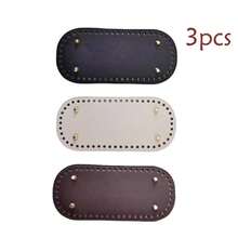 1 pezzo/2/3 pezzi Fondo in pelle PU con borchie, adatto per borse fai-da-te all'uncinetto, borse a tracolla - Fondo rotondo con fori, pratico per la tessitura - Senza fodera, monocromatico, bordi verniciati, progettato per la realizzazione di artigianato, senza accessori di chiusura.