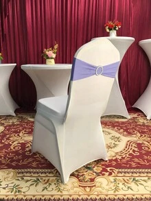50PCS Lycra/Spandex/Stretch/Elastic Chair Cover Sashes/Bands/Bows/Ties For Decorating Graduation, Birthday, Wedding, Bridal Shower, Baby Shower, Barbecue, Buffet, Christmas, Decorative Birthday Parties Ceremony Folding Chairs Tablecloth Table Cover Linen Backdrop Carpet Flower Decoration - Light Purple - 查看 5