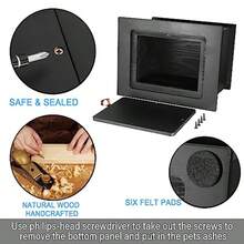 Pet Memorial Urns For Dogs Or Cats Ashes  Wooden Funeral Cremation Urns With Photo Frame Keepsake Memory Box - 黑色 - 查看 3