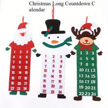 Christmas Advent Calendar - Traditional Felt Decoration, Decorated With Santa Claus, Snowman And Reindeer Patterns, 24-Day Holiday Home Decor, No Power Required - Multicolor - View 5