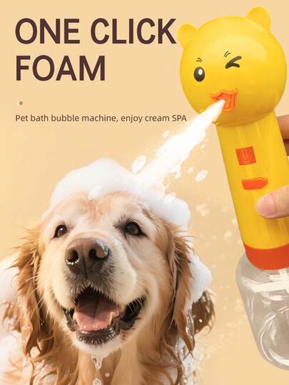 1pc Rechargeable Pet Electric Foam Shampoo Dispenser, Suitable For Cats & Dogs Bathing, Bathroom, Kitchen Sink - 1pc Mushroom-Shaped Pet Bubble Bath Machine - Electric Foam Maker, 2 Colors (Orange & Grey), USB Rechargeable, Convenient For Travel, Ideal For Pet Grooming, Travel Accessories | Funny Design | ABS Material, Pet Grooming Supplies