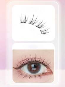 120pcs Glue-Free Korean Girl Group Twins Rabbit False Eyelashes, Natural Looking Segmented Eyelashes With C-Curl Effectlash Clusters,Eyelash Clusters,Individual Eyelashes,Lashes,Fake Lashes - C - View 4