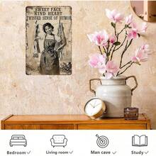 Retro Women Tin Sign If Mama Ain't Happy Ain't Nobody Happy Funny Rustic Wall Decor Wall Art Vintage Print Metal Signs Poster Bar Pub Shop Home Office Indoor 12 * 8in(Pack Of 1) - 女性錫標誌 009 - 查看 10
