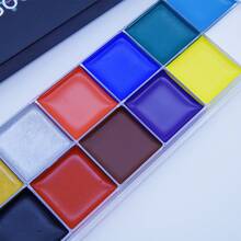 Paleta de 12 colores de pintura facial y corporal a base de aceite, adecuada para pintura facial, arte corporal, actuaciones de danza, efectos especiales y maquillaje de cosplay - paleta de 12 colores - Ver 5