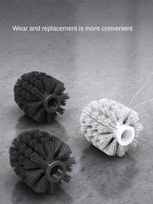 1pc Black/White Toilet Brush With Holder, Bathroom Wall-Mounted Brush Cleaner, Hands-Free Toilet Cleaning Tool Bathroom Accessories Bathroom Tools - White - View 5