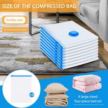 Large Vacuum Storage Bags, Vacuum Seal Bags For Clothing With Hand Pump, 80% Space Saver Bags For Clothes, Pillows, Comforters And Blankets, Home Travel Essentials