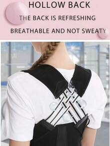 Men And Women - Posture Corrector, Physical Support For Lower Back, (Ideal Gift For Mother's Day/Valentine's Day/Easter) Invisible Posture Corrector Under Clothes, With Straps For Rounded/Hunchbacked Back, Spinal Curvature, Textile Material (Hand Washable), Daily Use - 黑色 - 查看 11