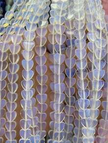 20 piezas de 6x2mm Cuentas de piedra natural con forma de corazón | Cuentas sueltas de ágata, cuarzo, ojo de tigre con forma de corazón plano | Para hacer collares, pulseras, pendientes y joyería DIY