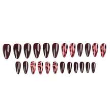 24 Pcs Almond Shape Sweet Edgy Press-On Nails - Handmade Y2K Aesthetic Nail Supplies |   Unas Press On, Unas Postizas & Ready-To-Wear Fake Nails - HYC-YY-218 - 查看 7