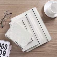 Metal Wire Coil Notebook With Strap, Grid, Lined, Blank Inner Pages, Folder Combination, Minimalist, Portable, Waterproof, School & Office - Beige - View 6