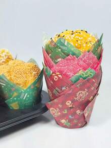 50/100/150pcs Christmas Paper Cake Cups - Christmas Themed Cupcake Liners, Ideal For Baking Holiday Treats, Christmas Party, Wedding Cupcake Liners, Muffin Molds, Baking Tools, Kitchen Supplies, Kitchen Accessories