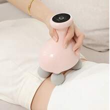 جهاز تدليك باليد بالاهتزاز، مسدس تدليك كهربائي قابل للشحن ب- 4 رؤوس، أداة ب- 6 مستويات سرعة، مناسب للخصر والساقين والقدمين، هدية رائعة للعائلة والأصدقاء