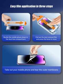 1 Stück kompatibel mit Apple Modellen Auto-Ausrichtung Bildschirmschutzfolie aus gehärtetem Glas, Blickschutz, Staubschutz, blasenfrei, einfach anzubringen, kratzfest, fingerabdruckfest, stoßfest, kompatibel mit Apple X/XR/11/12/13/14/15/16/16 Plus/16 Pro/16 Pro Max/16e/17/17 Air/17 Pro/17 Pro Max gesamte Serie - Schwarz - Übersicht 4