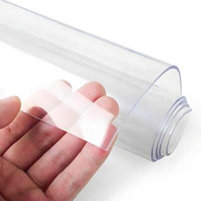 1pc Transparent PVC Tablecloth – 1mm Thick, Waterproof, Oil-Resistant & Easy To Clean, Perfect For Dining Or Office Table