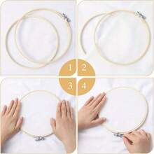 1 Peça Bastidor de Bordado, Bastidor de Bordado Redondo de Madeira, Bastidor de Ponto Cruz Ajustável, Bastidor de Bordado de Ponto Cruz, Bastidor de Bordado de Bambu, Bastidor de Bordado de Bambu - Com Barras Horizontais Fortes e Botões de Pressão, Ajustável, DIY Artesanal, Adequado para Artesanato, DIY Artesanato, DIY Ponto, Bordado, Artesanato, Costura, Decoração de Casamento de Anel de Bambu, Artesanato de Costura, Artesanato de Decoração Doméstica.