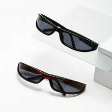 زوج من النظارات الرياضية الأنيقة بطراز Y2K، نظارات موضة مستقبلية بطراز بانك وهيب هوب من التسعينات بإطار مستطيل ضيق، مناسبة للحفلات والقيادة والشاطئ والسفر - متعدد الألوان - مشاهدة 1