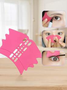 1 pieza Herramienta aplicadora de maquillaje de silicona, rizador de pestañas, moldeador de contorno nasal, cepillo abanico para máscara, mezclador de sombra de ojos y resaltador para principiantes, reutilizable, lavable, portátil, adecuado para el hogar, la oficina, la escuela, al aire libre, maquillaje, económico, decoración de habitaciones, tocador, viajes, dormitorio, accesorios de maquillaje