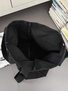 复古时尚男士托特包，大容量日式单肩包，适合工作、上学、度假、通勤，可斜挎或双肩背，返校必备帆布托特包 - 彩色 - 查看 10